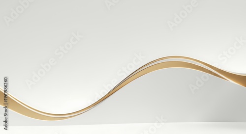 Golden Wave Design Creates Movement on a Clean and Simple Background in a Minimalistic Style of Decoration