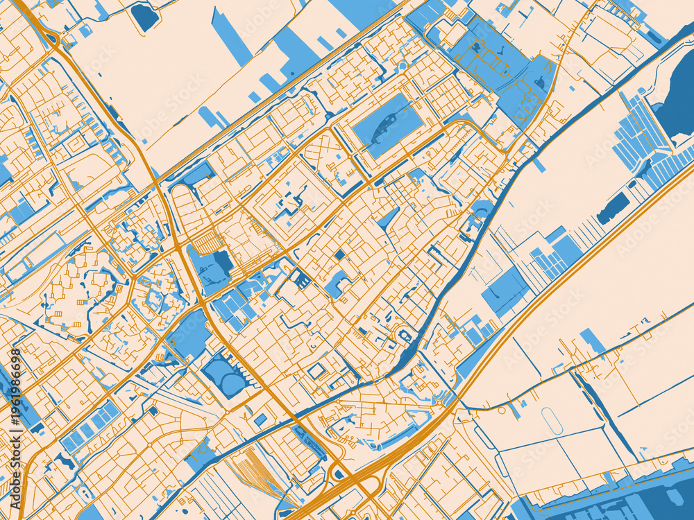 Obraz premium Leidschendam – street map, Netherlands