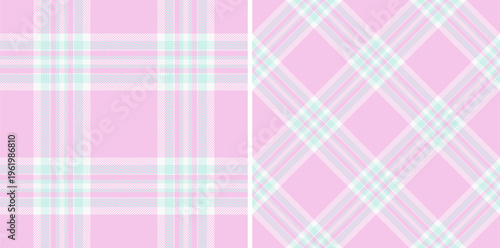 Tartan texture check of plaid background fabric with a textile vector seamless pattern. Set in pastel colors. Rich and royal fashion choices.