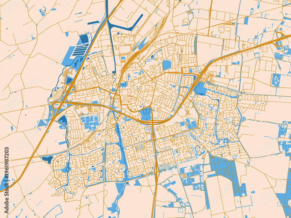 Fototapeta premium Urban planning style map of Roosendaal, Netherlands