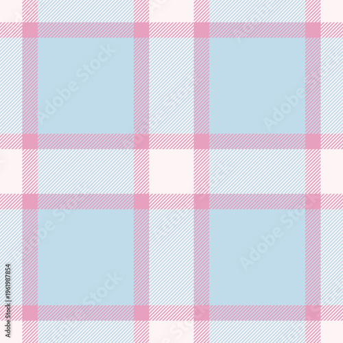 Stripe check vector tartan, fuzzy fabric pattern background. Daisy textile plaid seamless texture in light and lavender blush colors.