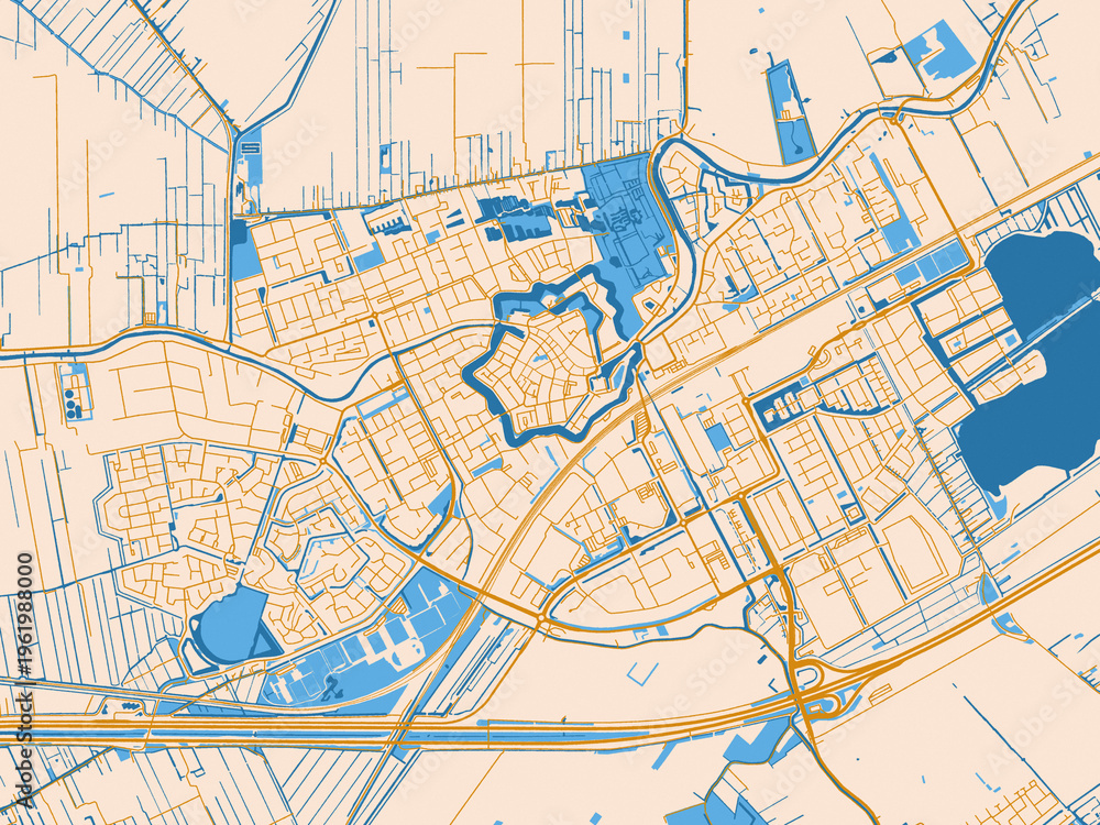 Naklejka premium City layout map – Woerden (Netherlands)