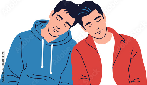 Couple resting their heads together, conveying affection and togetherness