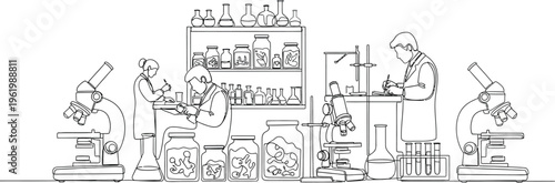 scientists working in laboratory