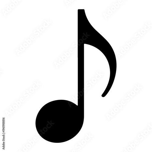 Eighth note music note musical symbol black silhouette