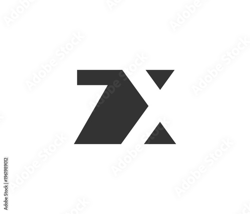 ZX creative geometric initial based modern and minimal logo. Letter z x trendy fonts.
