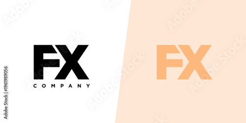 Letter F and X, FX logo design template. Minimal monogram initial based logotype.