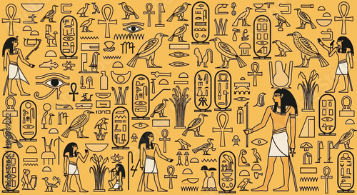 Egyptian Hieroglyphic Vector Art A Comprehensive Collection of Ancient Symbols and Figures