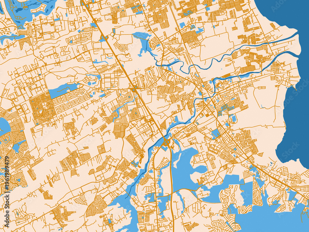 Fototapeta premium Calamba street grid map, Philippines