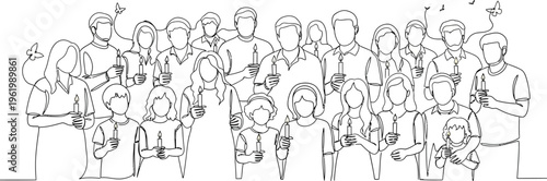 sketch of a crowd of people