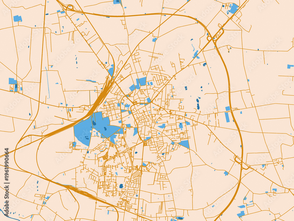 Naklejka premium Street network map — Inowroclaw, Poland