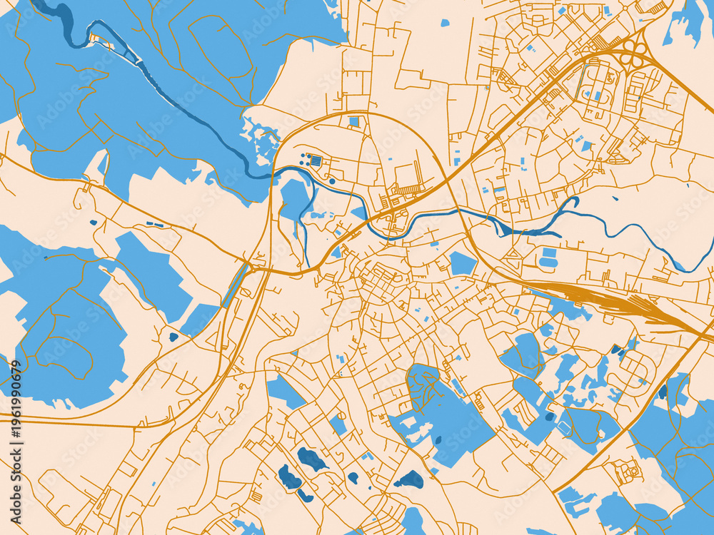 Naklejka premium City plan map of Jelenia Gora, Poland