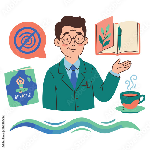 Clinical expert educates individuals on effective stress reduction, mindfulness, and wellness strategies