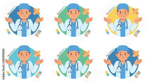 A dedicated medical doctor, a healthcare professional, depicted in various clinical scenarios