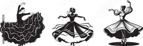 Flamenco dancer in motion traditional spanish dance