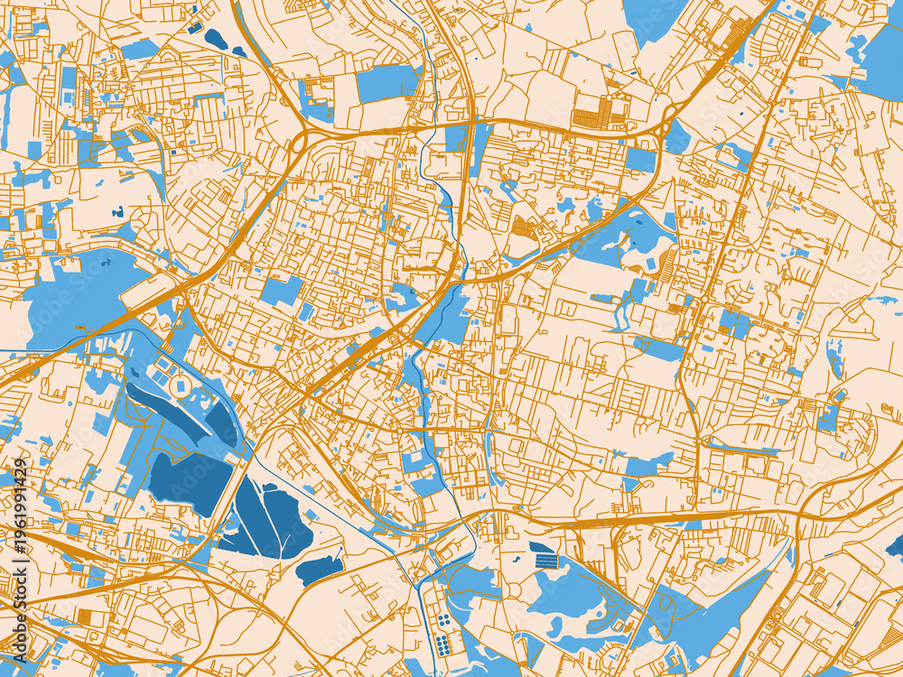 Fototapeta premium Sosnowiec, Poland – urban map