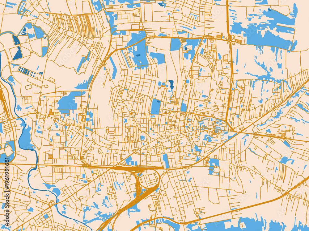 Fototapeta premium Tarnow, Poland – urban map