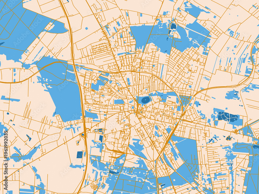 Fototapeta premium City street layout of Zgierz, Poland