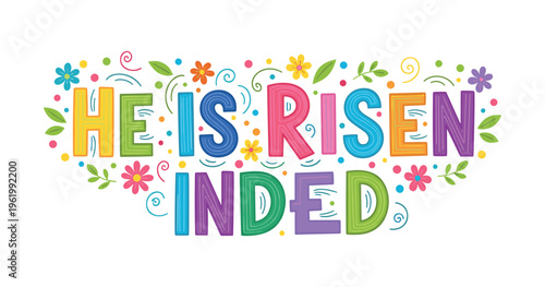 Christian Easter typography, inspirational religious lettering decorative vintage style