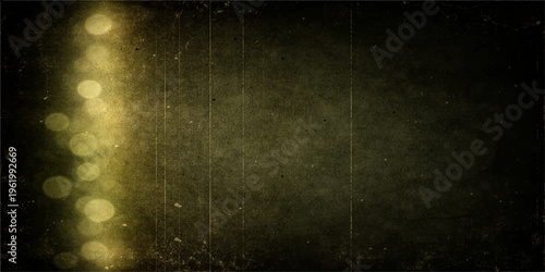 A dark vintage grunge film strip background with an aged paper texture and a rough dirty concrete surface pattern for a grungy antique backdrop