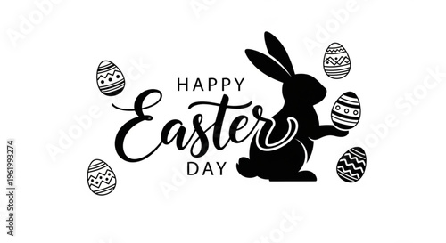 Vector ilustration of happy easter day greeting 