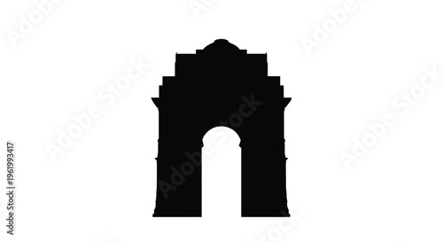 India gate a black architectural landmark in new delhi silhouette