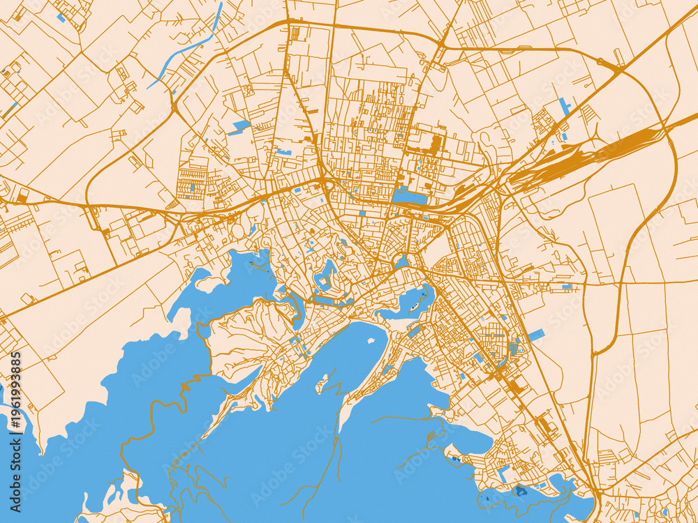 Fototapeta premium Street network map of Brasov, Romania