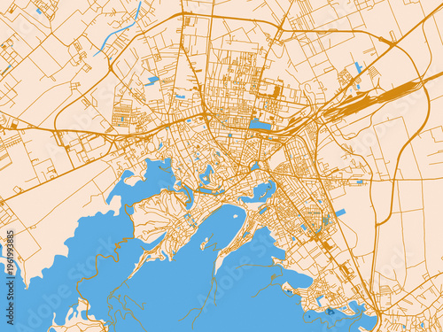 Cuadro en lienzo Street network map of Brasov, Romania