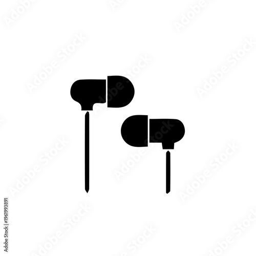 Wireless Earbuds Vector Illustration – Modern Bluetooth Earphones Icon Design