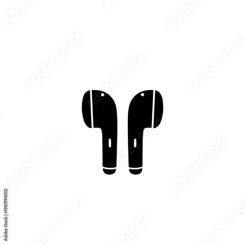 Wireless Earbuds Vector Illustration – Bluetooth Earphones with Charging Case Icon