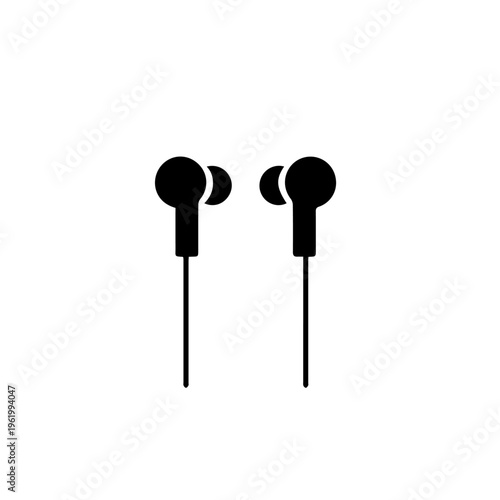 Wireless Earbuds Vector Icon – Bluetooth Earphones Modern Flat Illustration with Charging Case