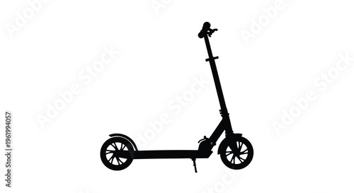 Black scooter profile against a white background a striking silhouette