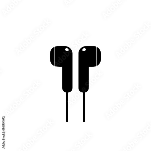 Wireless Earbuds Vector Illustration – Premium Bluetooth Earphones Flat Icon Design