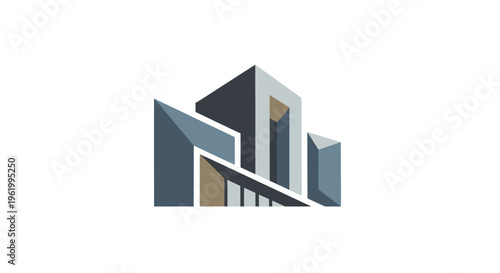 Modern Geometric Architectural Building Design, Abstract Structure