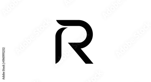 Modern Abstract Black Letter R Logo Design on White Background