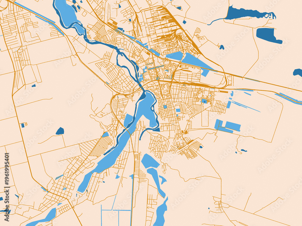 Fototapeta premium Urban map of Nevinnomyssk, Russian Federation
