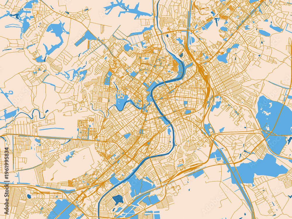 Fototapeta premium Street network map — Orel, Russian Federation