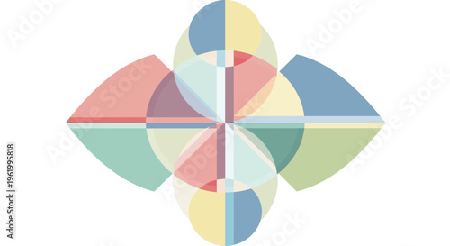 Geometric Abstract Pattern with Pastel Colors and Transparency Effect