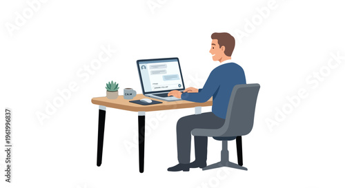 Businessman checking schedule or notes at office desk