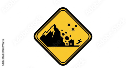 Avalanche Warning Sign Danger Symbol.