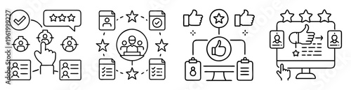 customer feedback and online review system for business process improvement icons