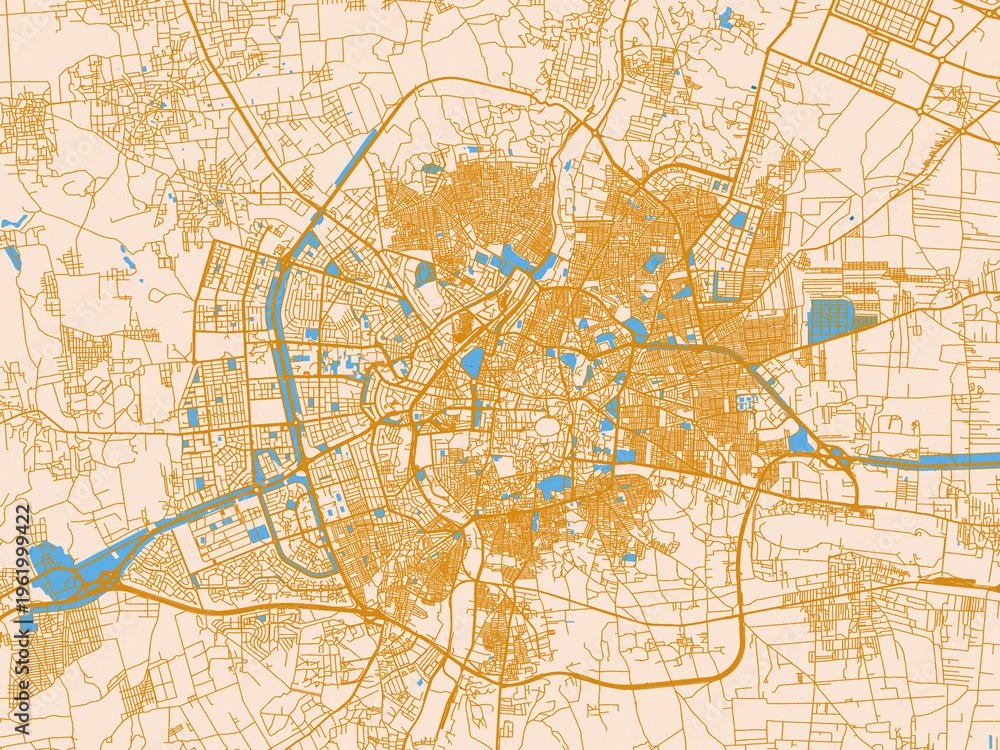 Fototapeta premium City plan map of Aleppo, Syrian Arab Republic