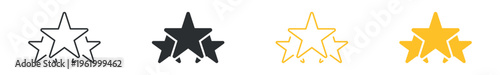 Rating Star Icon Set, Review Feedback Symbols Collection, Vector Illustration