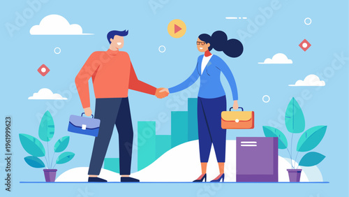 Business handshake, partnership, agreement, corporate vector