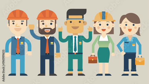 Business People, Office Workers, Cartoon Characters, Flat Design