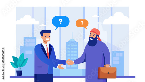 Business handshake, partnership, communication, teamwork vector