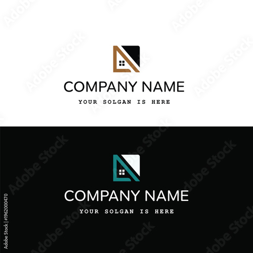 Print Modern Real Estate House Logo Design with Minimal Geometric Style for property businesses, construction companies, architecture firms, and home services