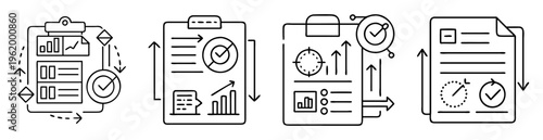 Business process diagrams showcasing workflow management and continuous improvement strategy