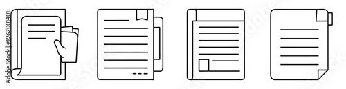 Illustration of office document icons symbolizing paperwork and various file formats