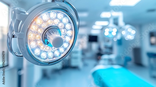 Operating Room Lights Illuminating a Modern Surgical Environment.